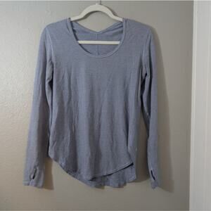 Lululemon Yogini 5 Year Long Sleeve top Stripe Cool Breeze Grayve